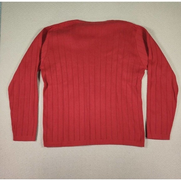 Vintage Halogen‎ Sweater Mens Medium M Red Ribbed Pullover V Neck Y2K NWT 2 - Picture 9 of 12